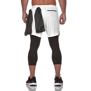 Herren Fitnessshorts - mit Elasthan Leggings