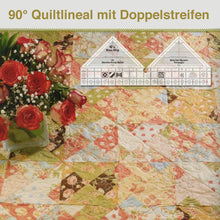 Laden Sie das Bild in den Galerie-Viewer, 90° Quiltlineal mit Doppelstreifen aus Acryl
