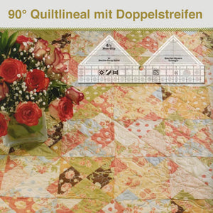 90° Quiltlineal mit Doppelstreifen aus Acryl