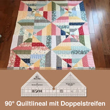 Laden Sie das Bild in den Galerie-Viewer, 90° Quiltlineal mit Doppelstreifen aus Acryl
