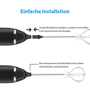 Handheld 2 in 1 Elektrischer Schneebesen & Milchaufschäumer