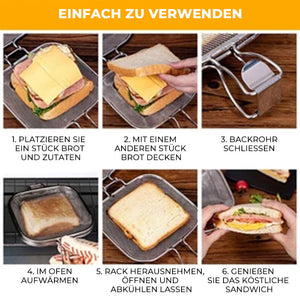 Tragbares Sandwich Bratengestell aus Edelstahl