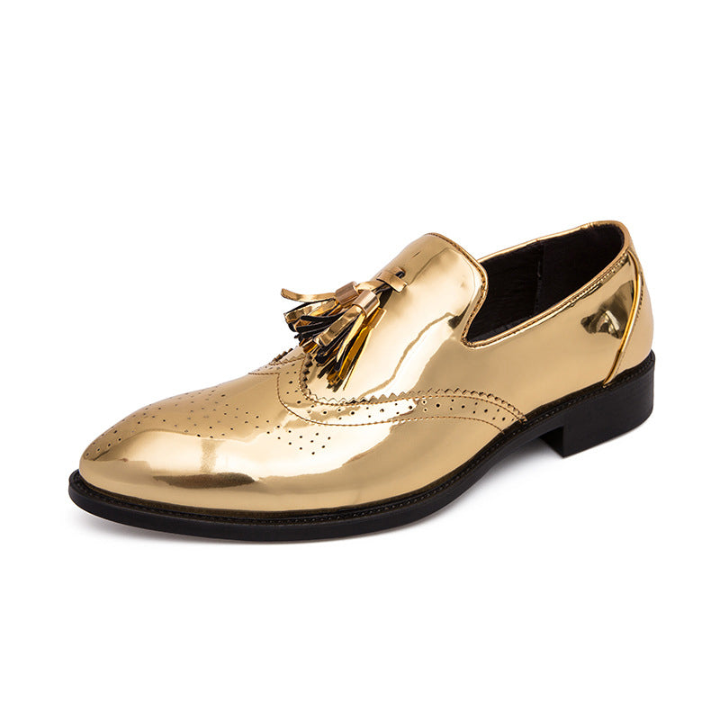 Goldene Oxford-Schuhe für Herren